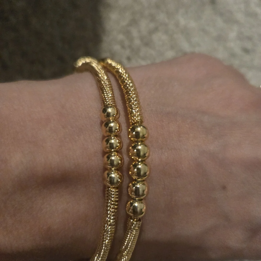 22kgp Dubai Jewelry Elegant Gold Bracelet Set